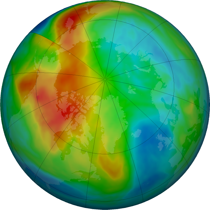 Arctic ozone map for 18 December 2017